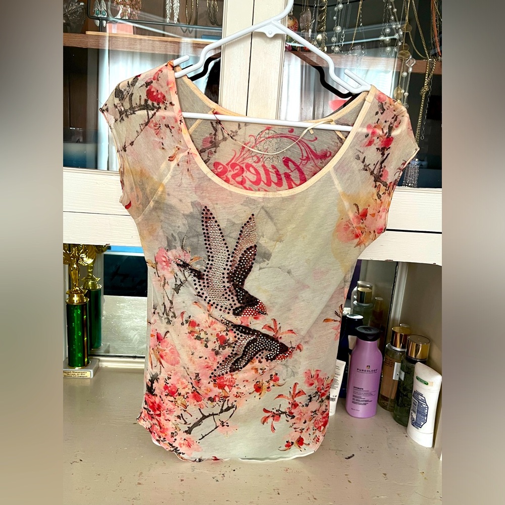 Sparkly Guess Sexy Tee With Sequins - Size XS